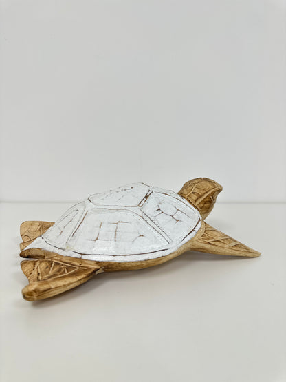 Tortue décorative artisanale en bois de suar – Grand modèle