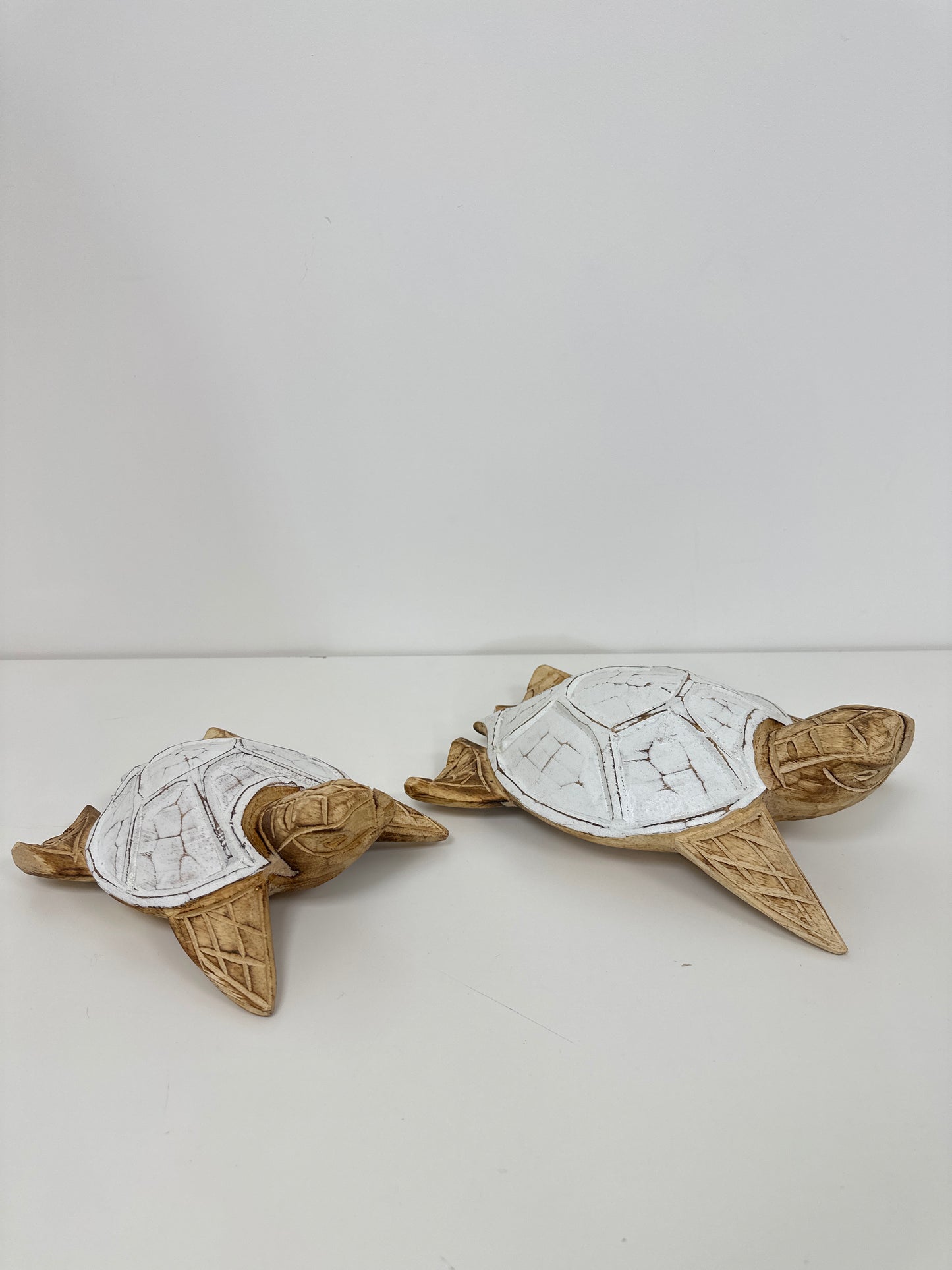 Tortue 20 cm naturel/blanc