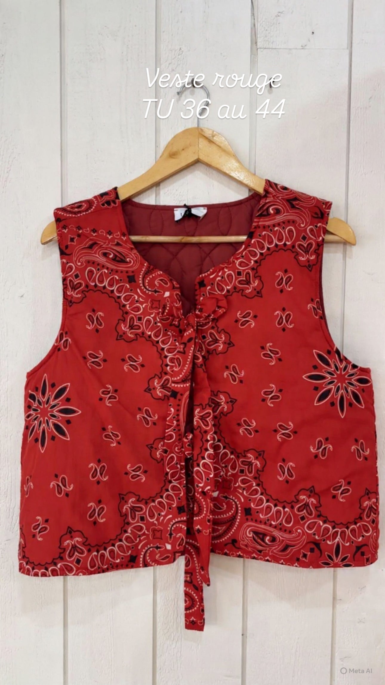 Veste sans manche matelassé Rouge