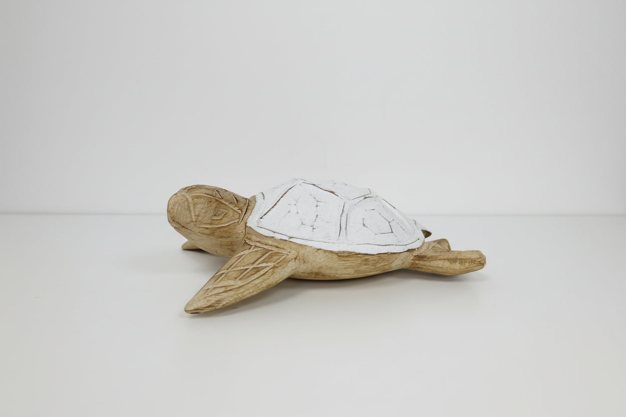 Tortue décorative artisanale en bois de suar – Grand modèle