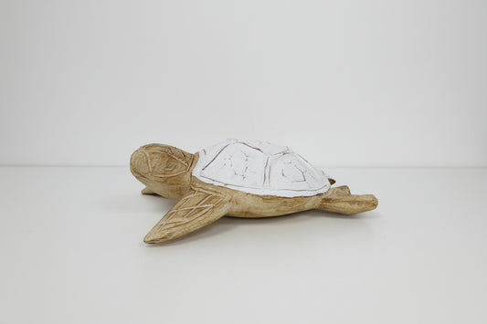 Tortue décorative artisanale en bois de suar – Grand modèle