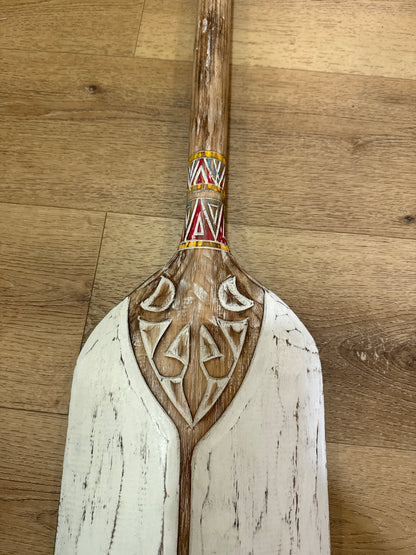 Pagaie carrée décorative en bois – Blanc