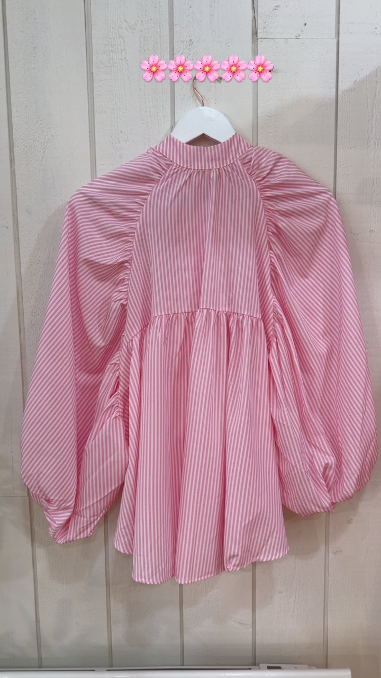 Blouse rayure manche ballon  Rose