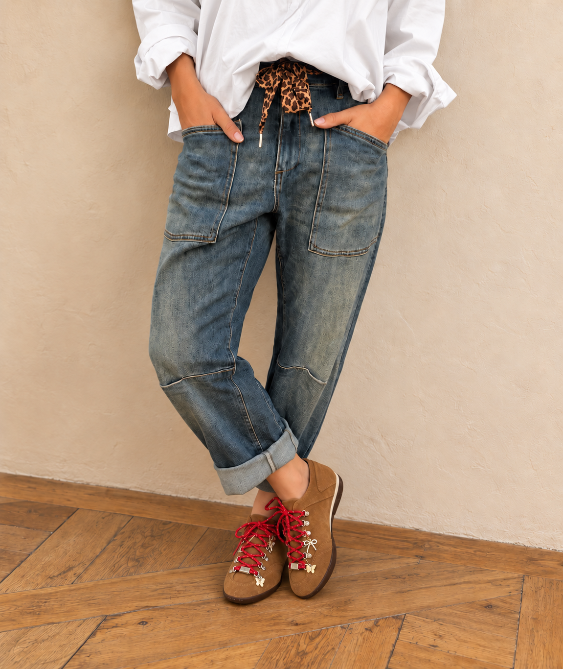 Jeans Valéria  lacet léopard Jeans