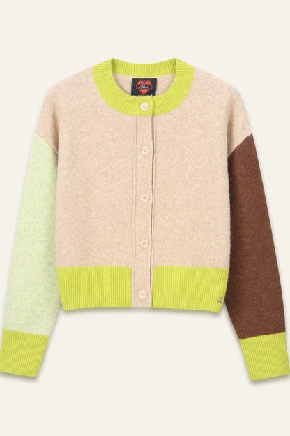 Gilet quatre couleurs Arlette Vert