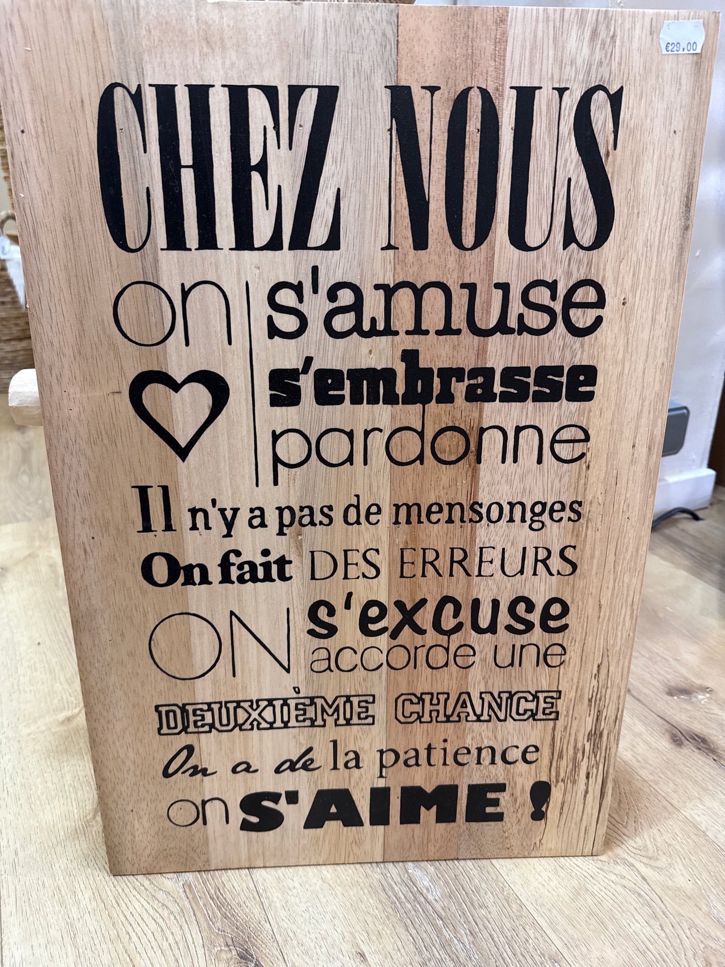Panneau mural "Chez nous" 40×60 cm