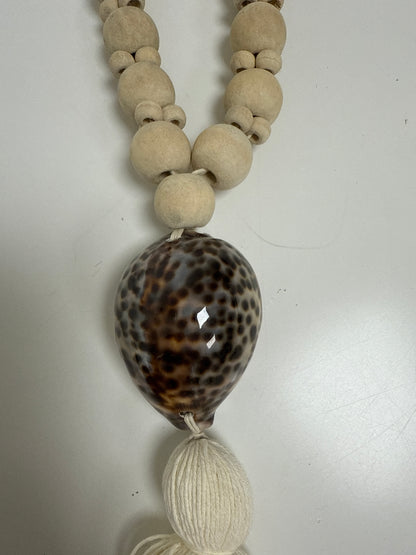 Suspension bois & coquillage  Tacheté 60 cm
