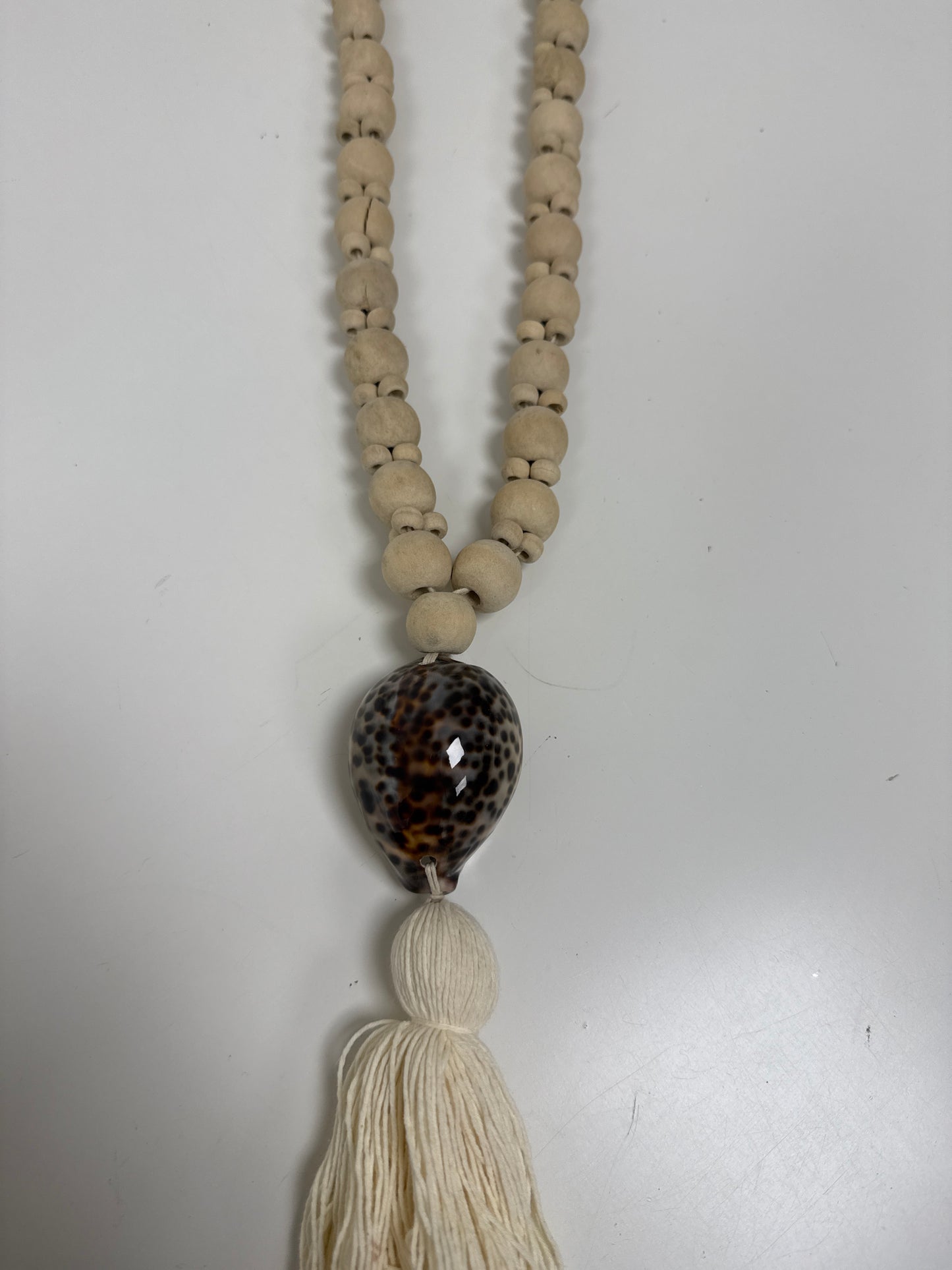 Suspension bois & coquillage  Tacheté 60 cm