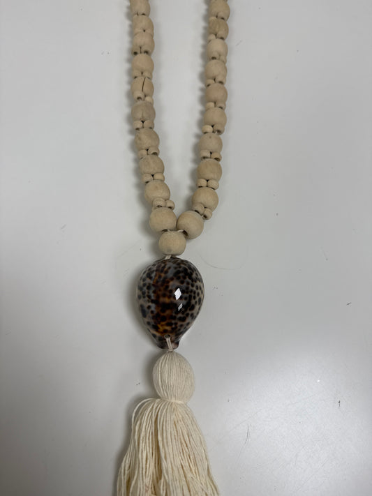 Suspension bois & coquillage  Tacheté 60 cm