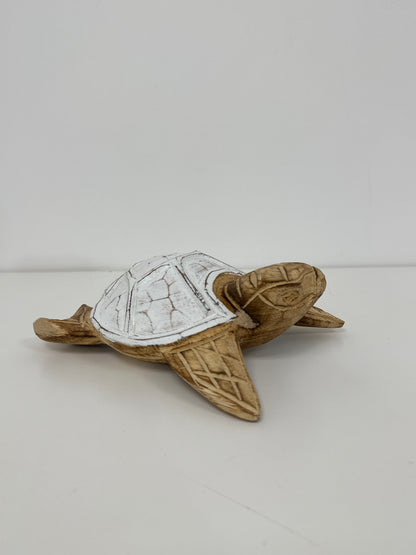 Tortue 20 cm naturel/blanc