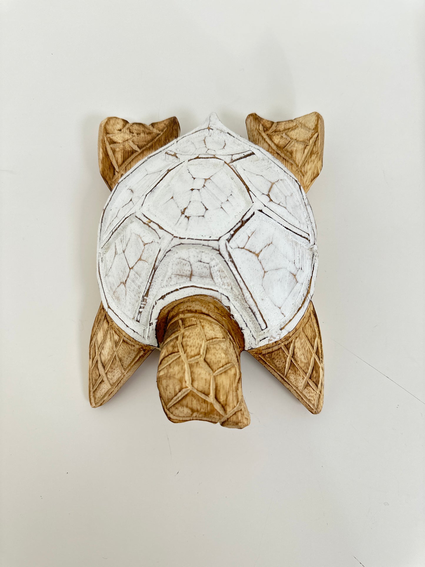 Tortue 20 cm naturel/blanc