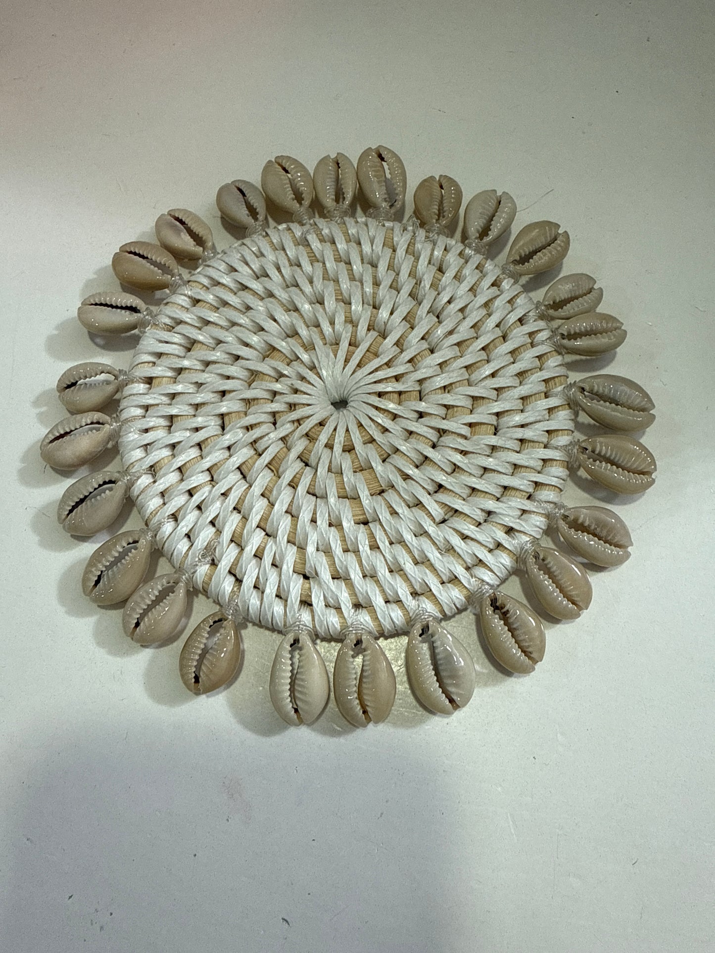 Dessous de verre rotin coquillage Nature