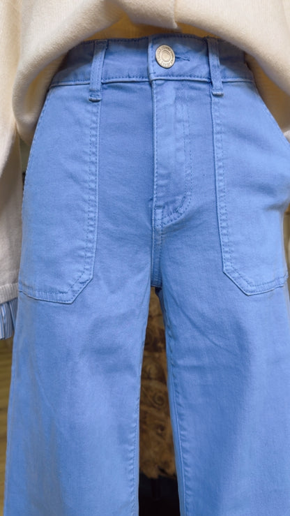 Jeans poche rectangle Ciel