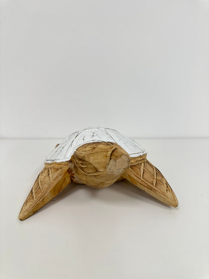 Tortue décorative artisanale en bois de suar – Grand modèle
