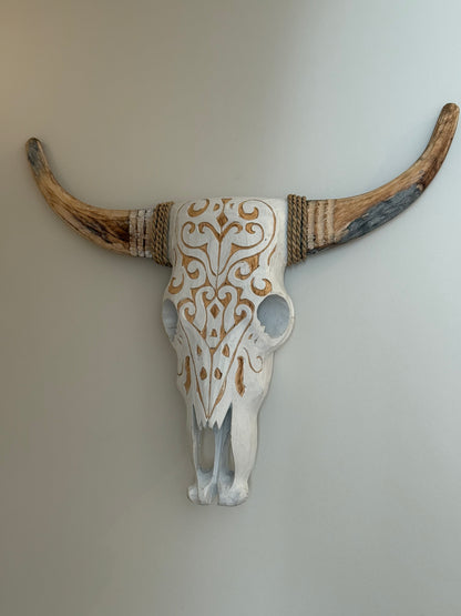 Tête de buffle grande blanche 70/50cm
