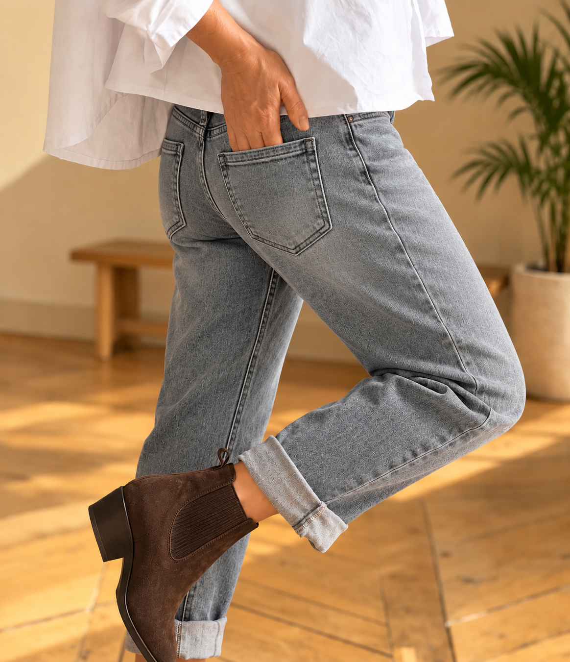 Jeans mom Jeanne Gris