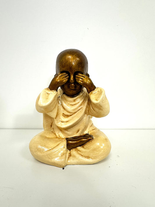 Statue moine “Main sur les yeux”