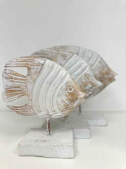 Poisson décoratif en bois sculpté – Petit modèle