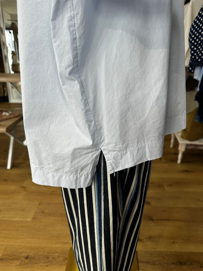 Blouse col rond poche poitrine manche longue Ciel