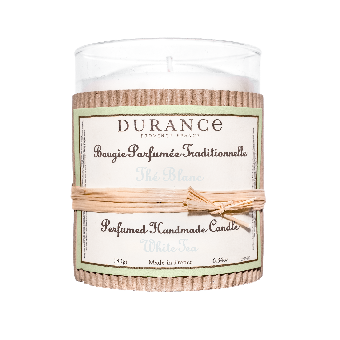 Bougie parfumée traditionnelle 180 gr Thé Blanc