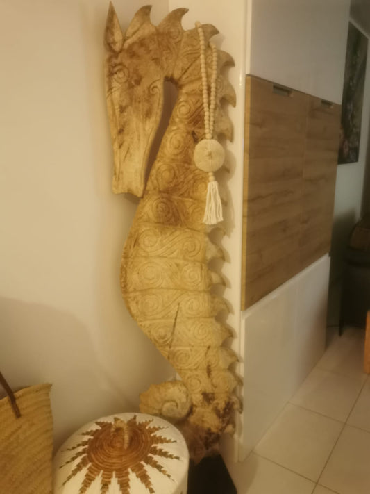 Hippocampe sculpté brut 200 cm XL