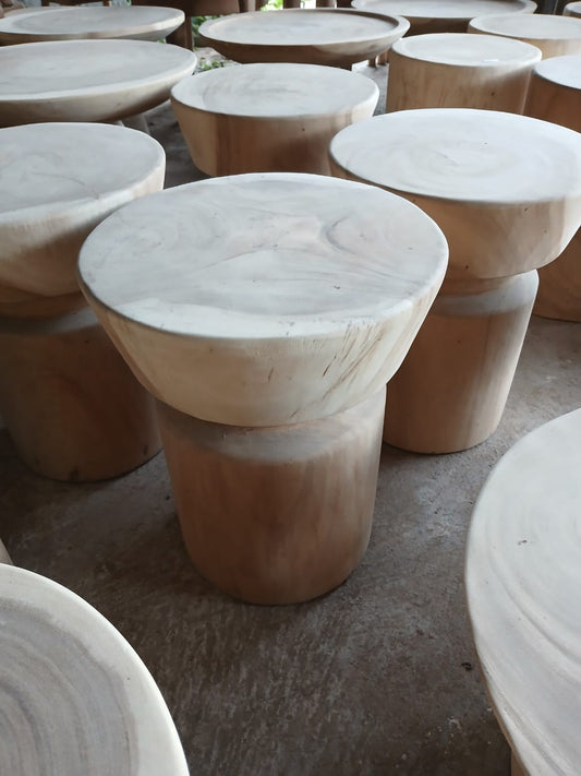Tabouret bulbe bois suar Ø40 H50 cm Ø40 H50 cm