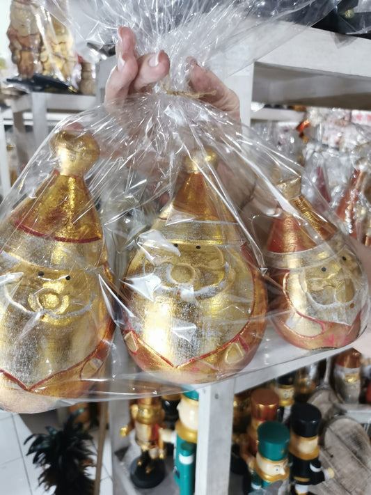 Père Noël clown doré L