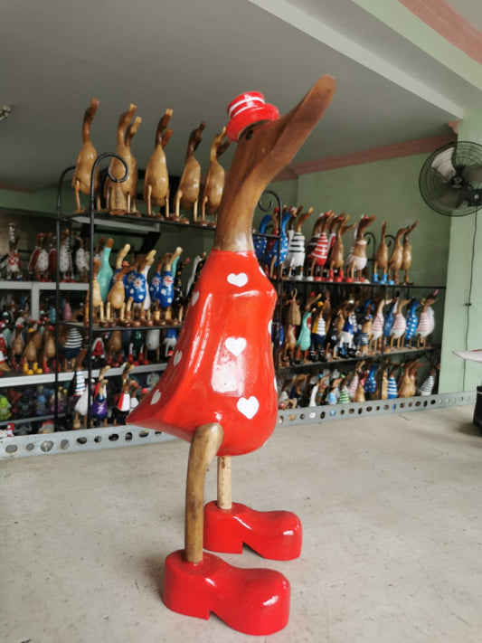 Canard Fille robe rouge