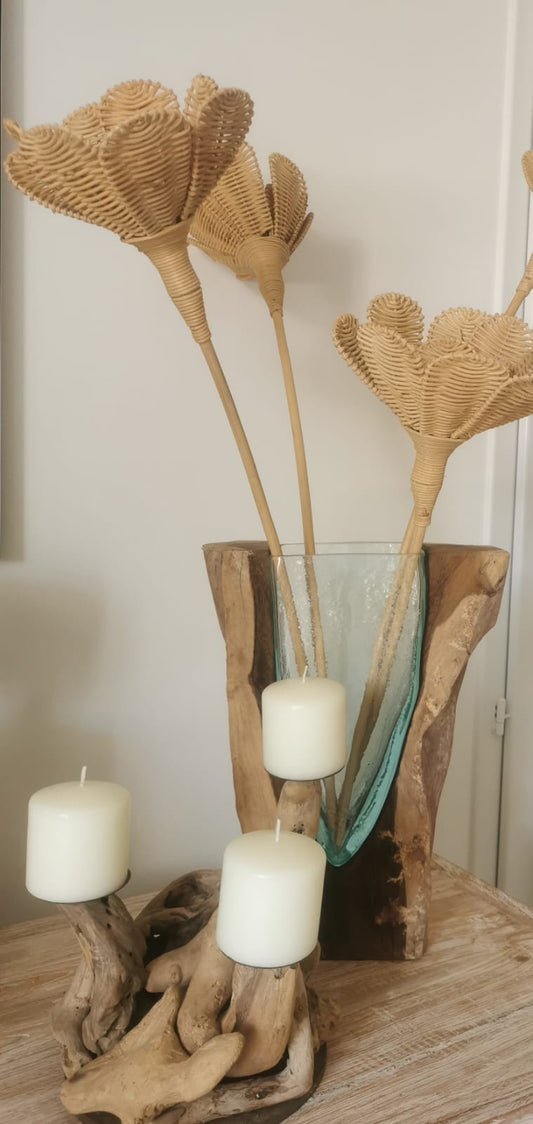 Fleur en rotin 60 cm