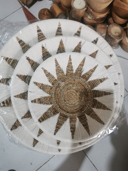 Panier mural soleil naturel 60 cm