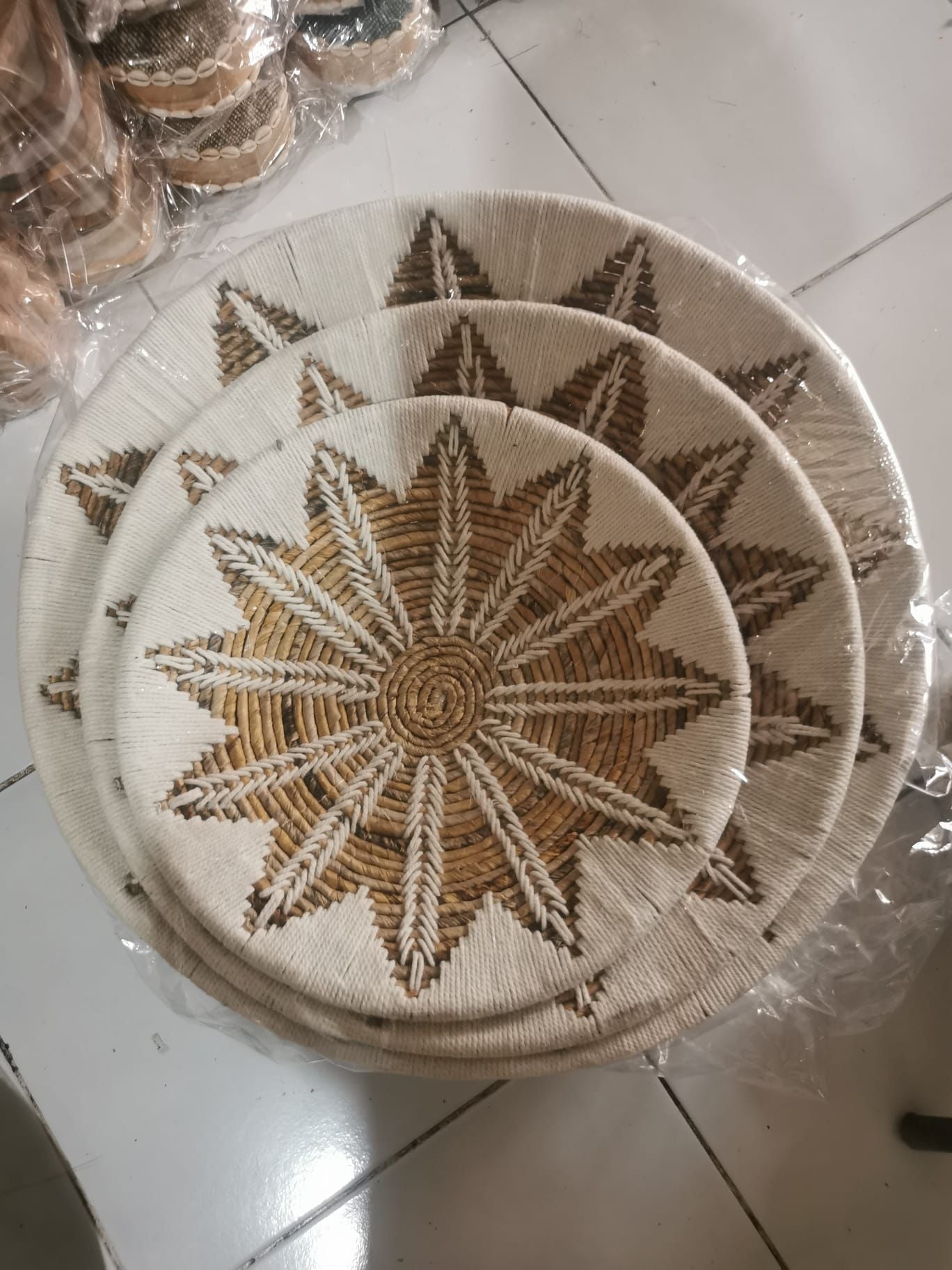 Panier mural spirale naturelle Fleur  M