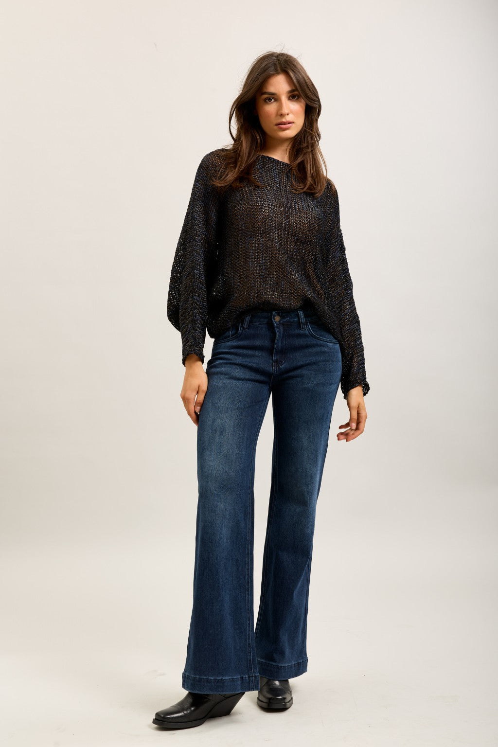 Jean large wide bleu foncé Bleu fonce