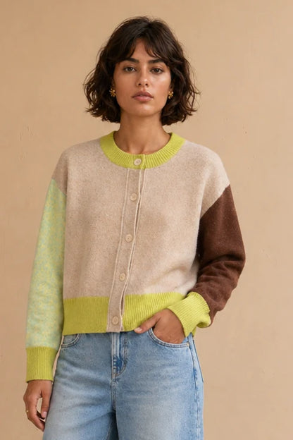 Gilet quatre couleurs Arlette Vert