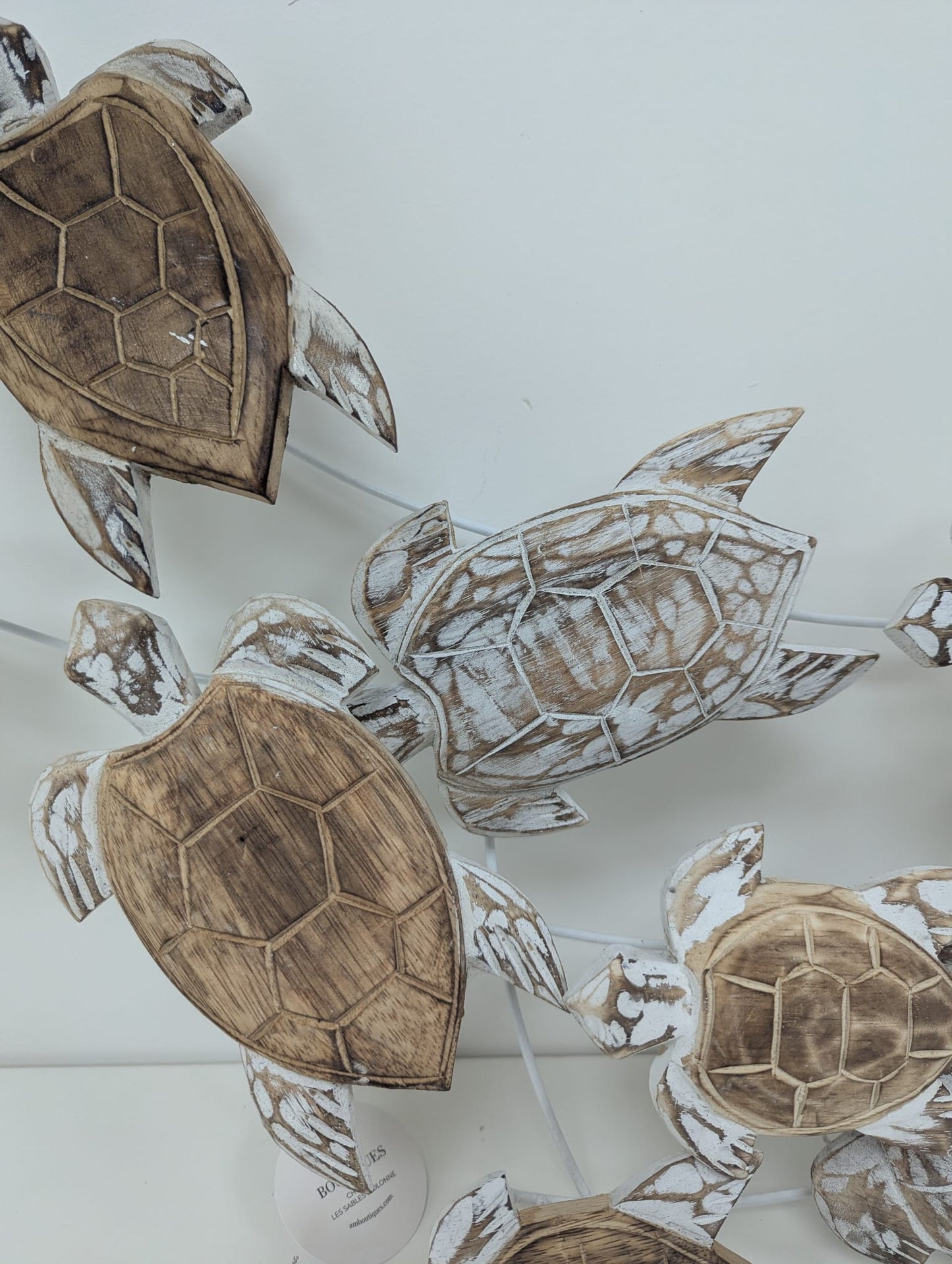 Tortue bois 1m white wash