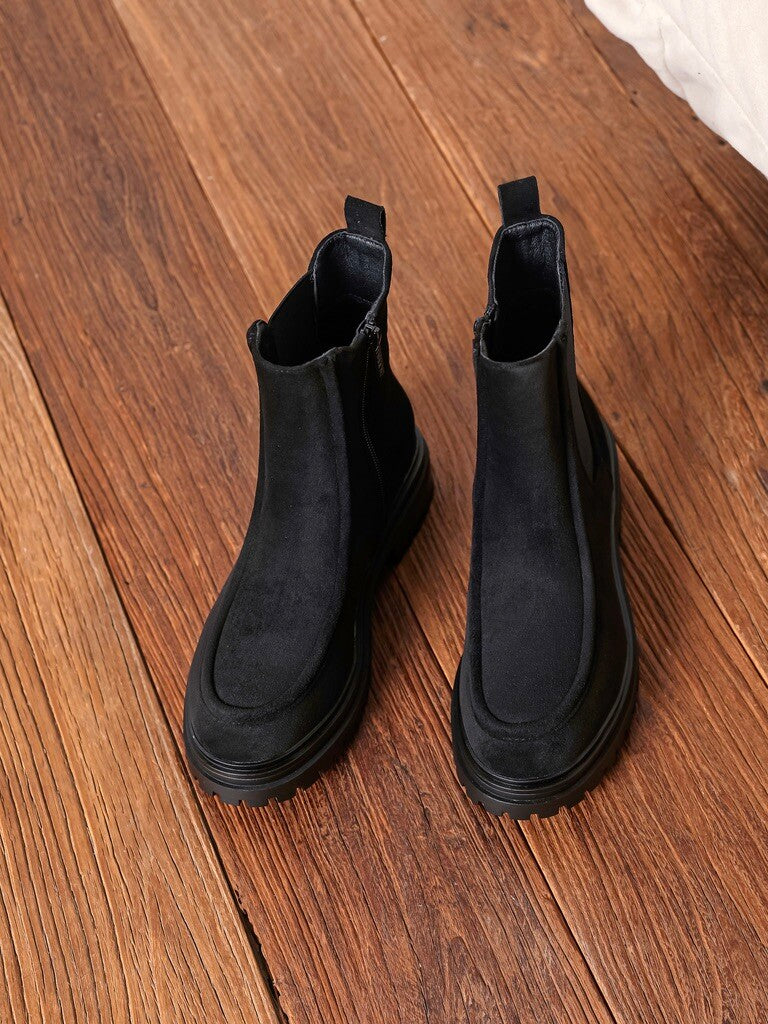 Bottines Chelsea en suedine Noir