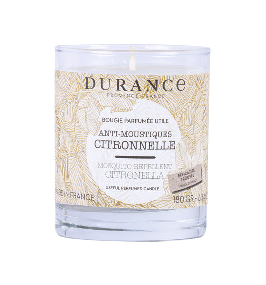 Bougie parfumée utile 180 gr Anti-moustiques Citronnelle