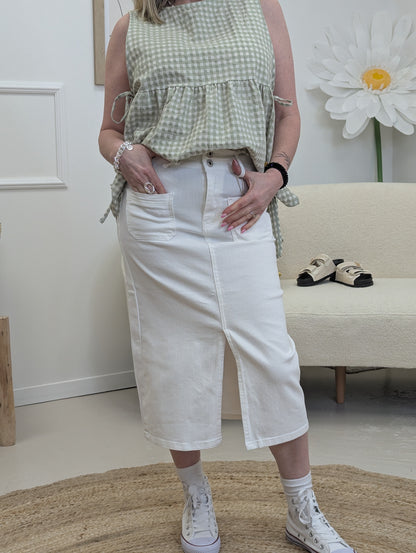 Jupe en jeans Ecru