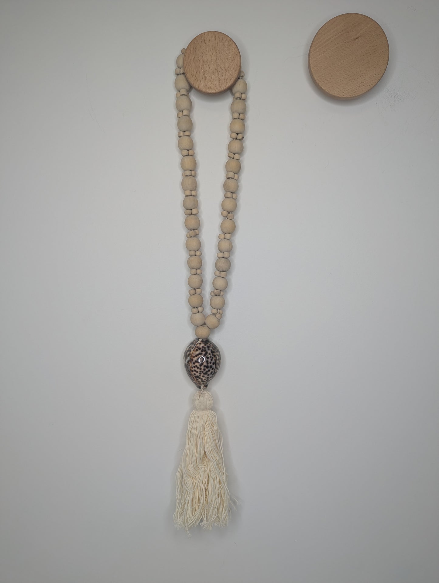 Suspension bois & coquillage  Tacheté 60 cm