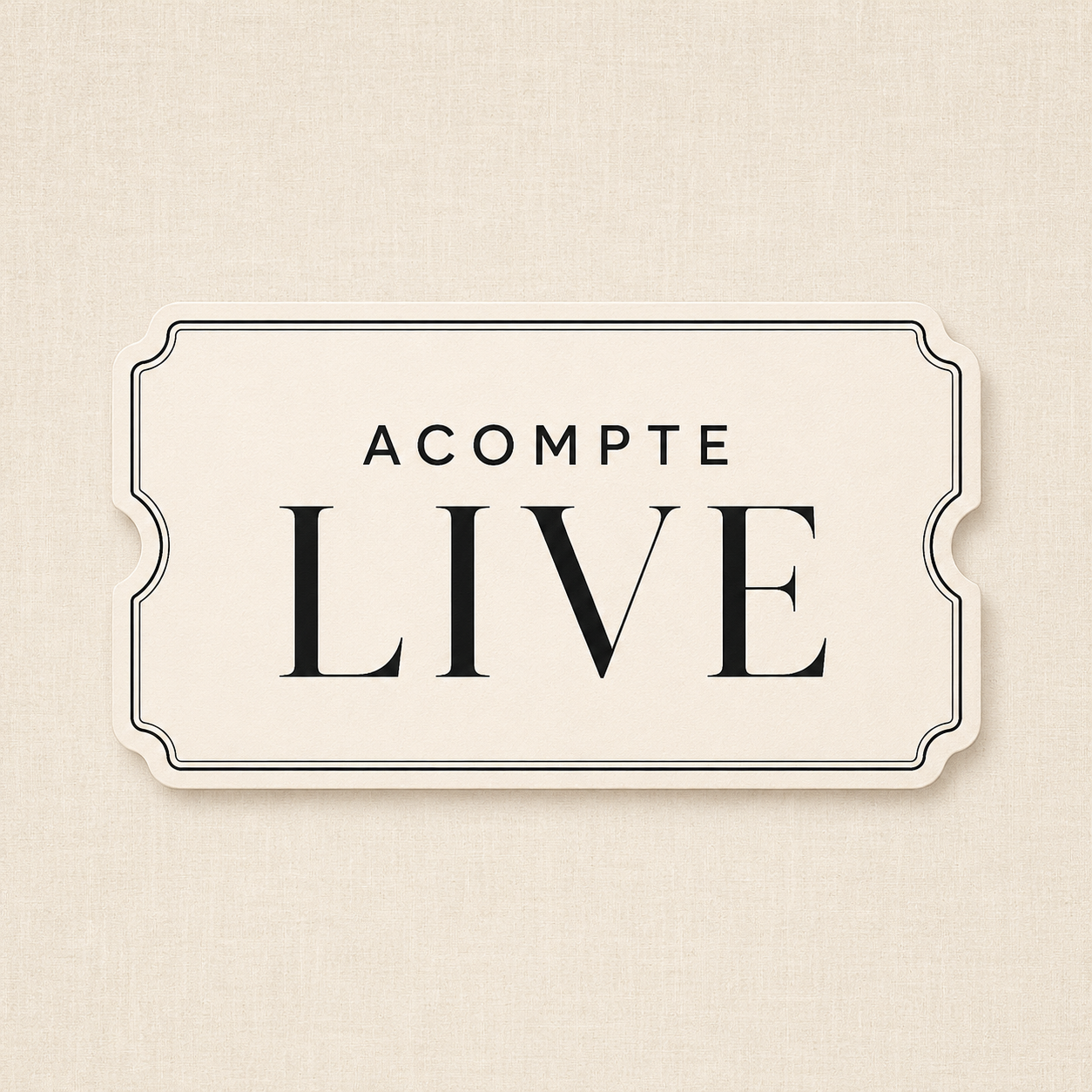 Acompte obligatoire participation au Live