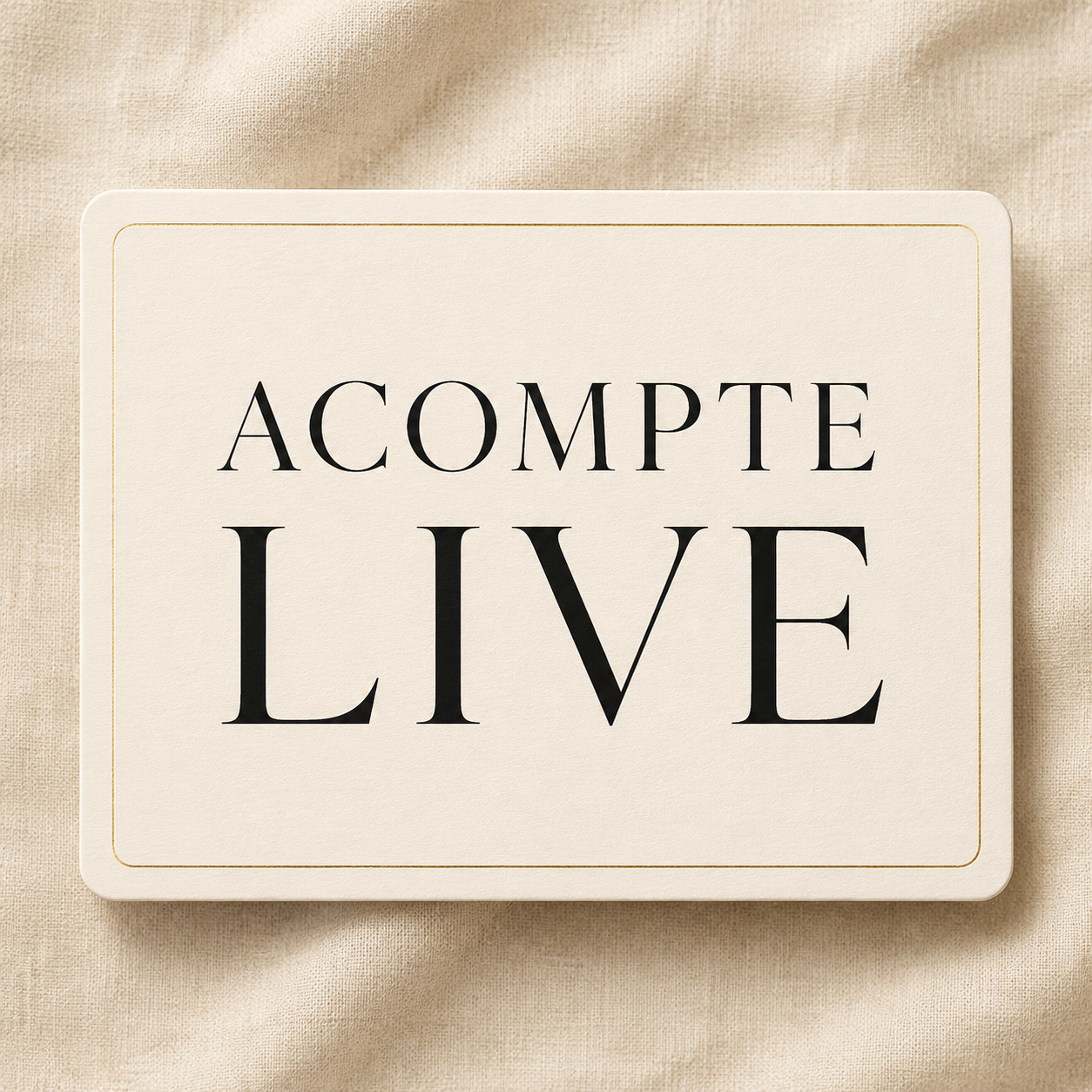 Acompte obligatoire participation au Live