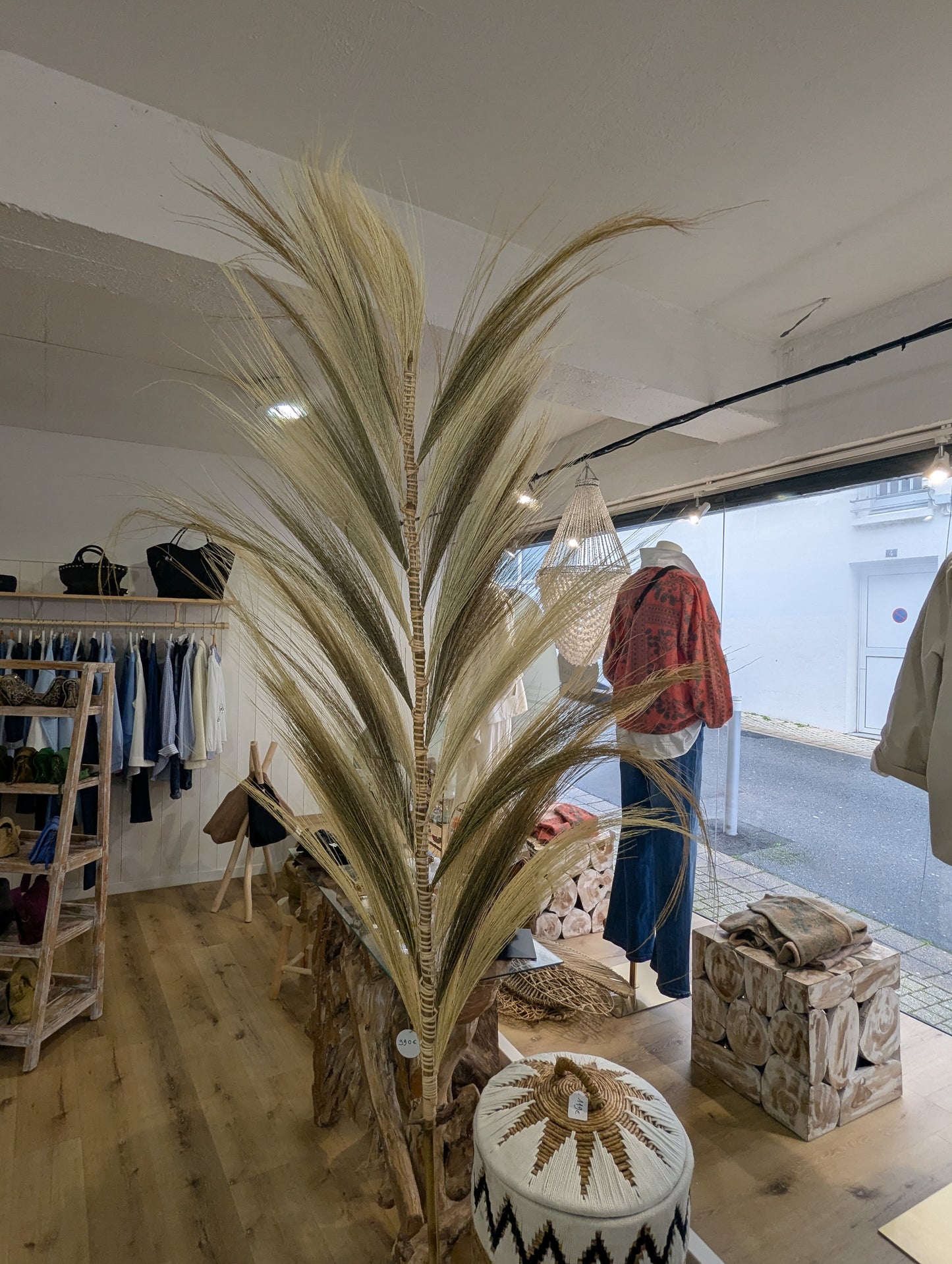 Tige décorative géante palmier sauvage en fibres naturelles – 210 cm +