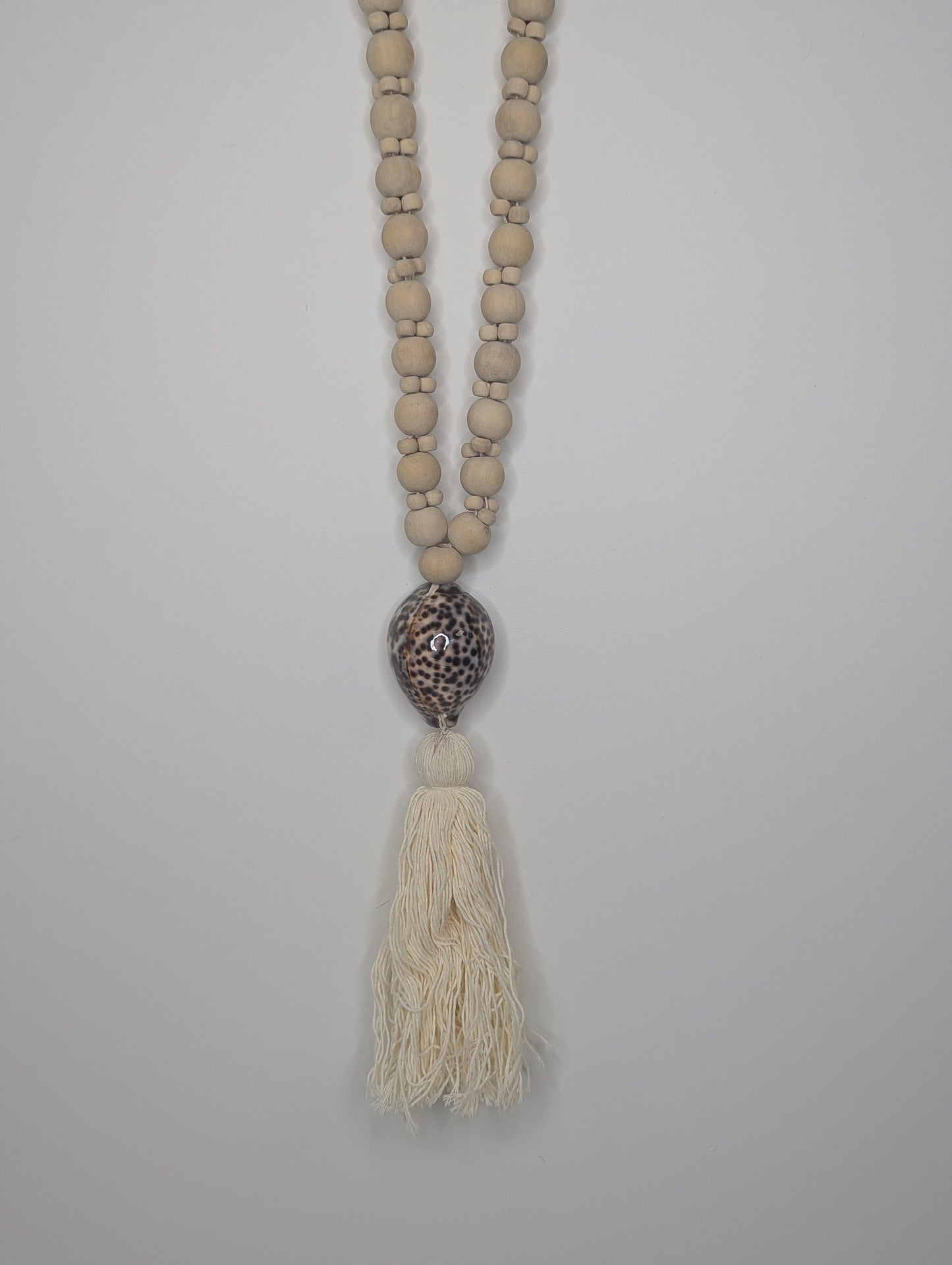 Suspension bois & coquillage  Tacheté 60 cm