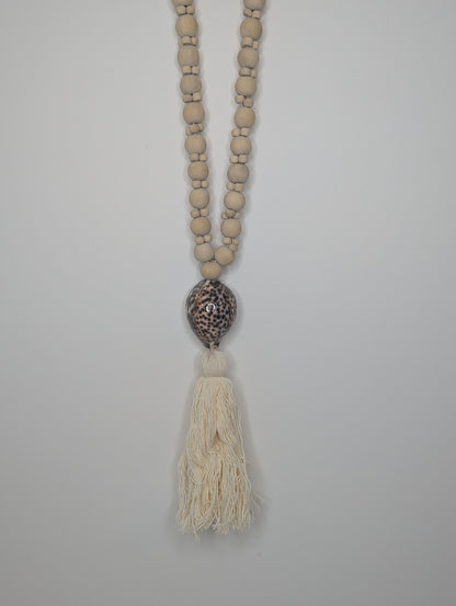 Suspension bois & coquillage  Tacheté 60 cm