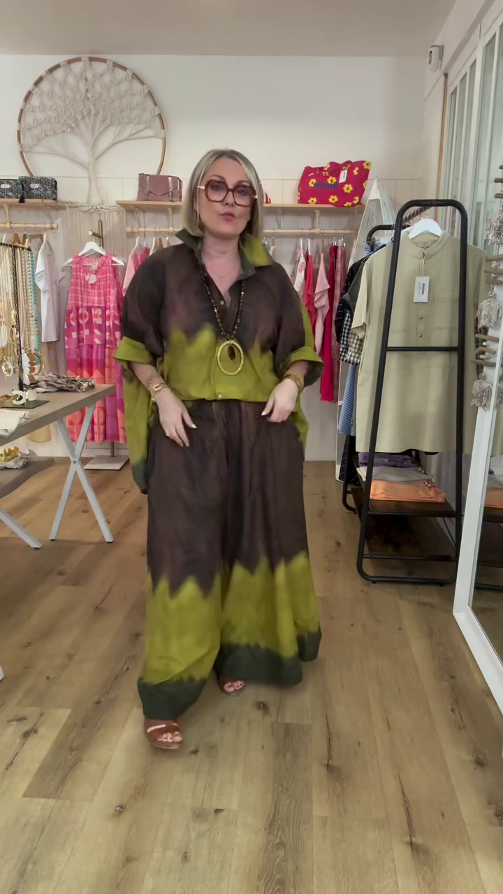 Blouse tie and dye dégradé Vert pomme